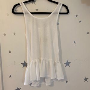 White flounce tank